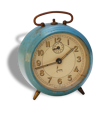 French Japy blue alarm clock,