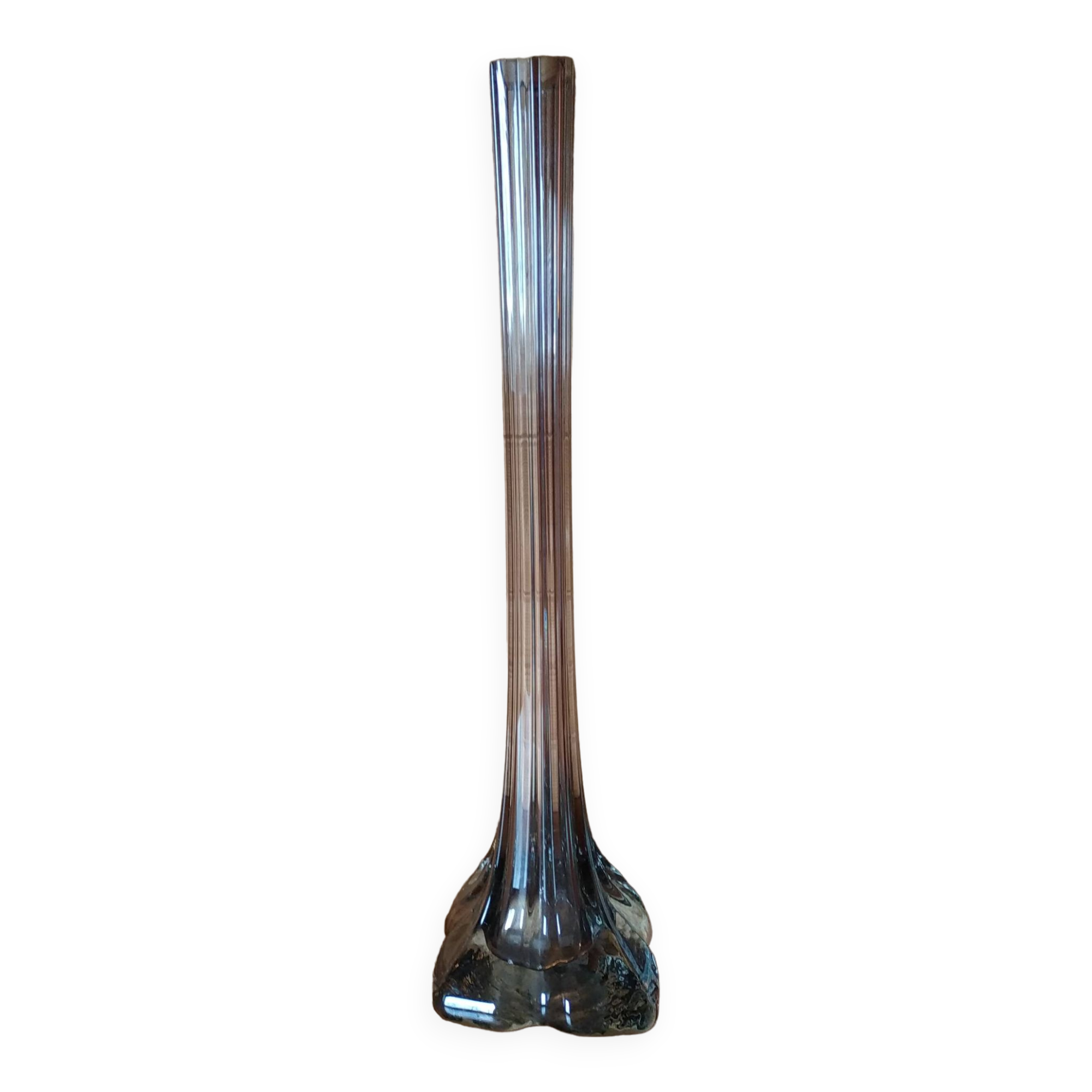 Grand Vase Soliflore Arion - Verre, 50 Cm, Signé Et Numéroté 6 - Pièce Unique