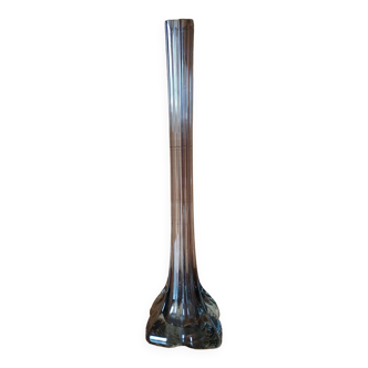 Grand vase soliflore ancien . Signée d ' un bonbon multicolore . Le verre Français.