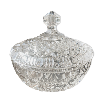 Chiseled crystal sugar bowl