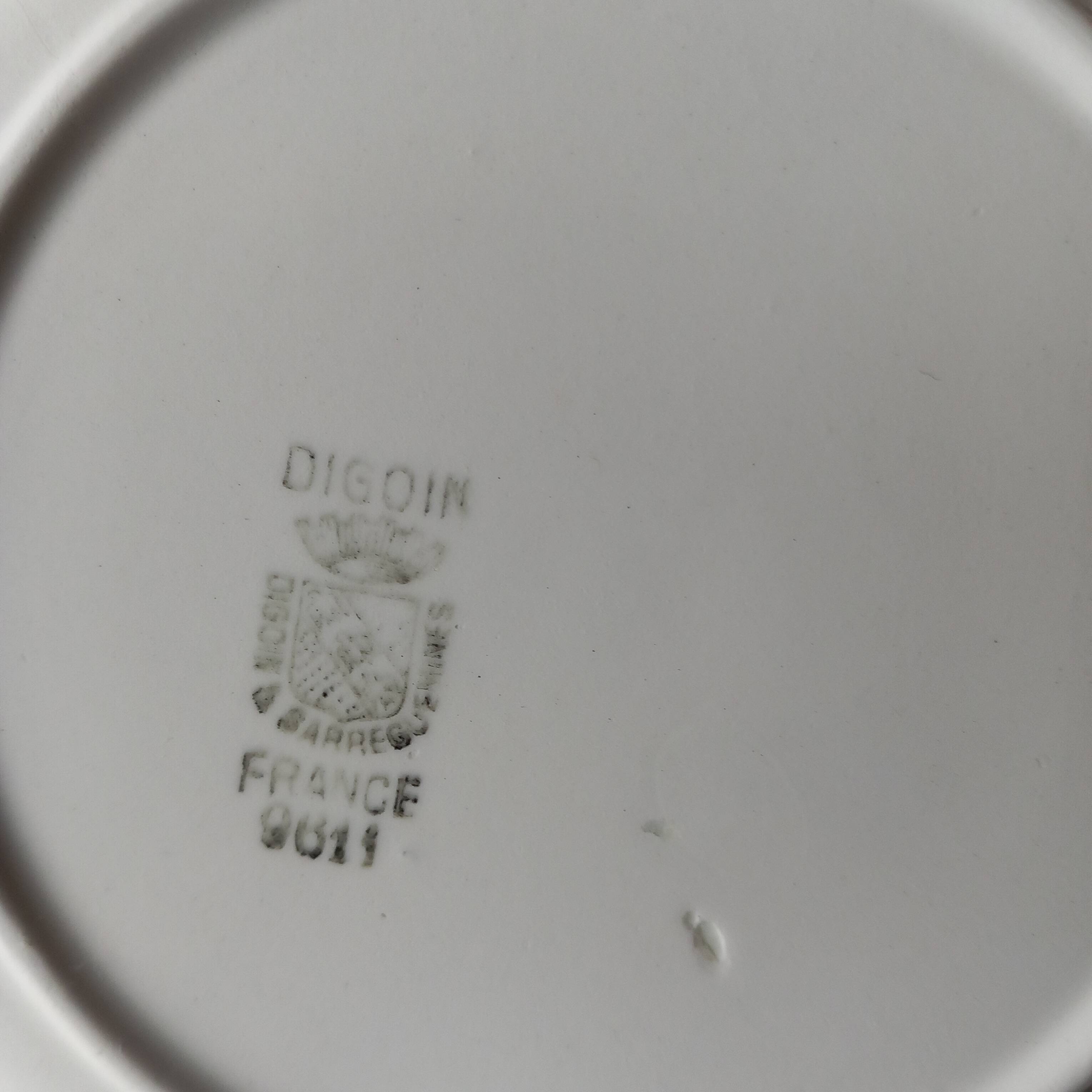 Set of 6 Digoin dessert plates