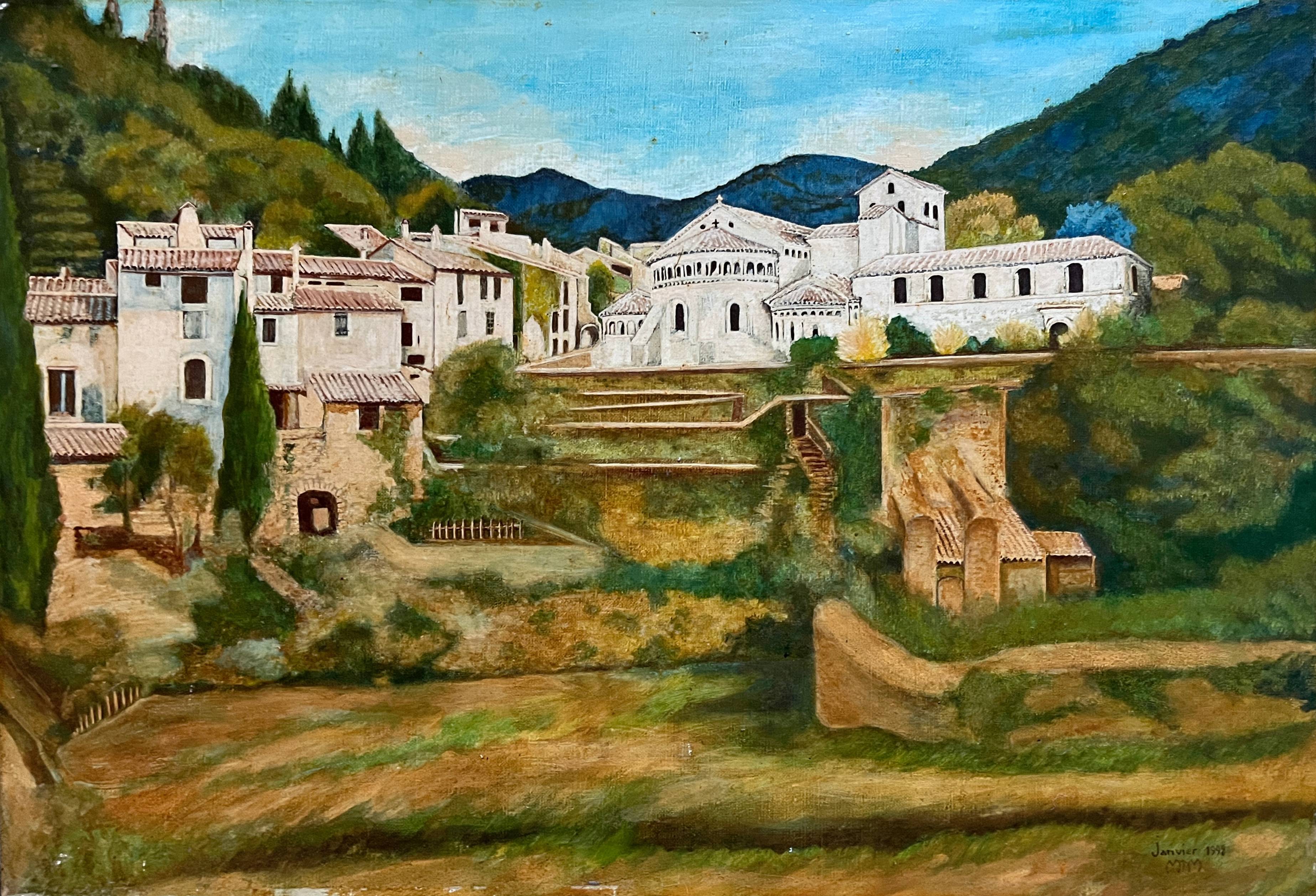 HST painting "Abbey of Saint-Guilhem-le-Désert" Compostela