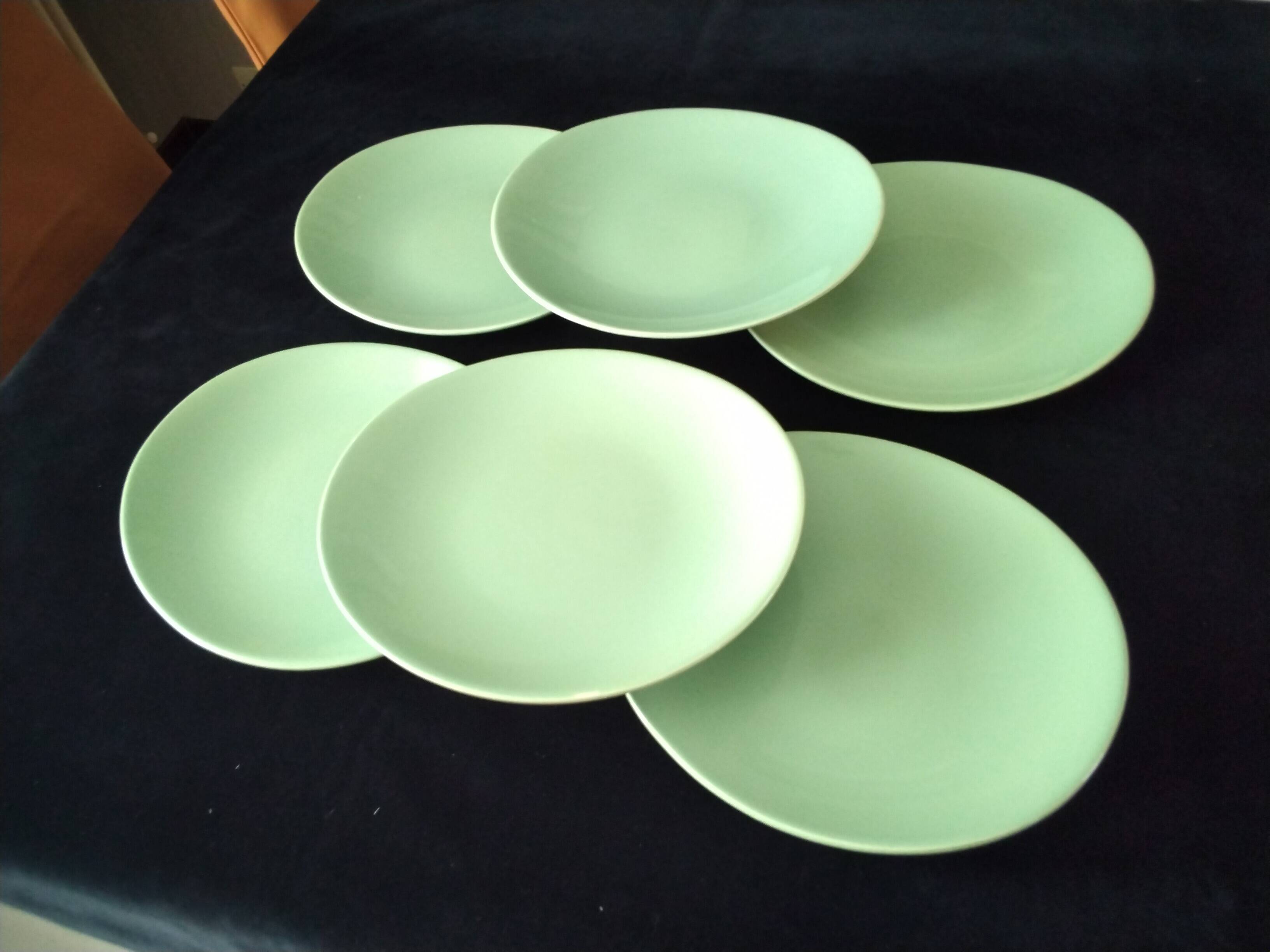 6 Oval flat plates Faïencerie de Salins