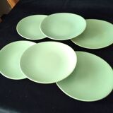 6 Oval flat plates Faïencerie de Salins