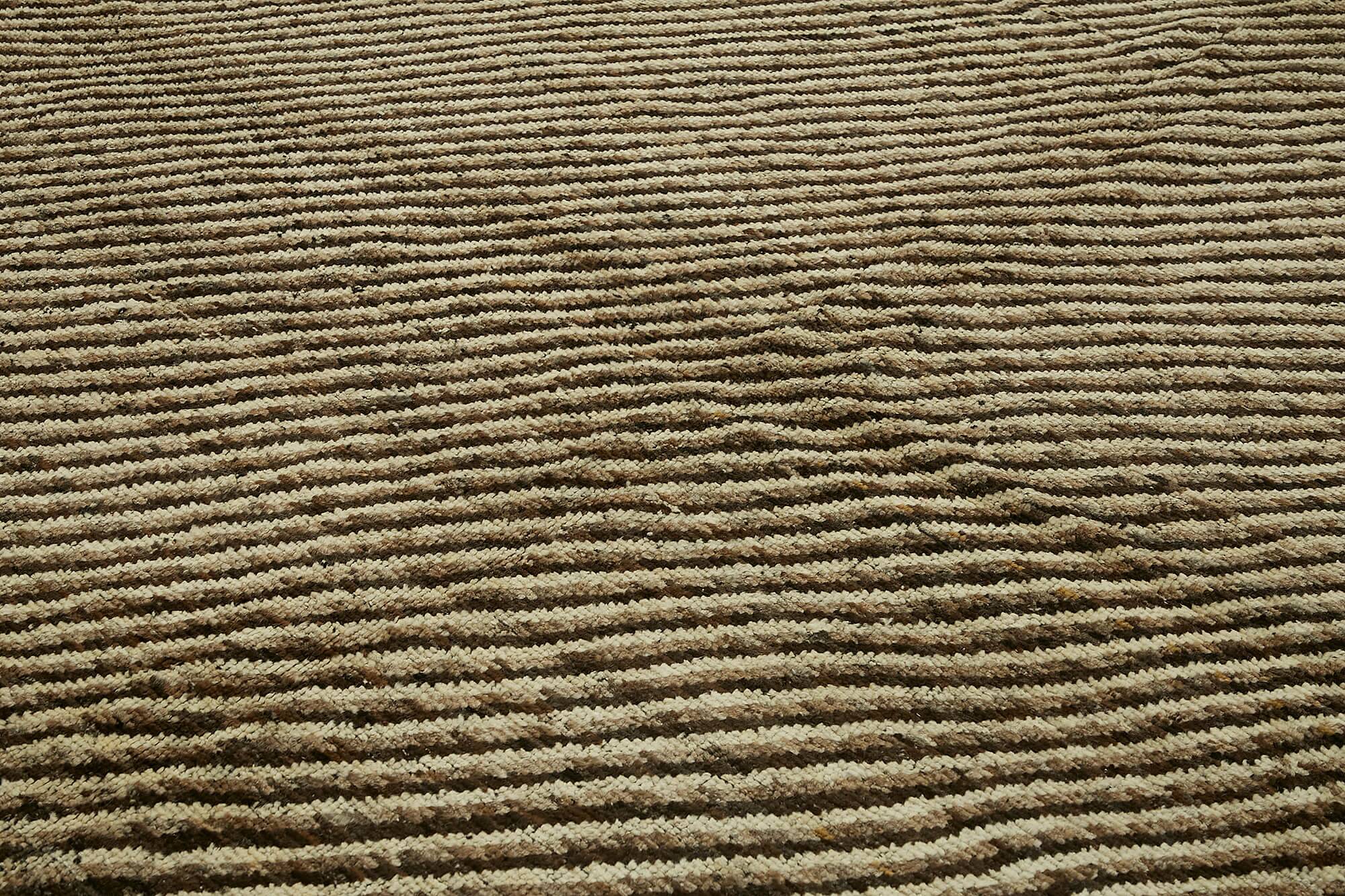 Handwoven Turkish Rustic 283 cm x 345 cm Brown Wool Carpet