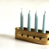 Bougeoir chandelier etoiles vintage laiton