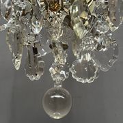 Antique French chandelier 170 cm with Louis XVI style chain in crystal.