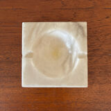 Square ashtray in vintage marble-effect alabaster