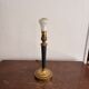 Antique Neo-Classical Column Candle Holder Brass Empire Lamp