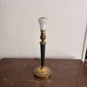 Antique Neo-Classical Column Candle Holder Brass Empire Lamp