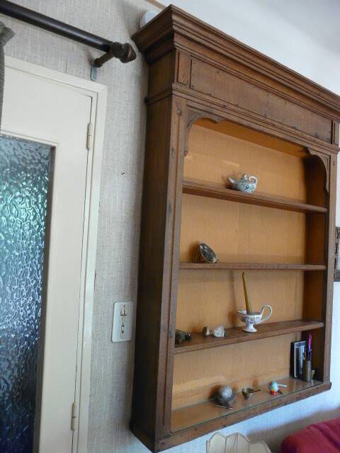ancienne étagère murale meuble de magasin en chêne 19éme