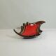 Vintage red and brown ceramic bowl – 1970s centrepiece – Design