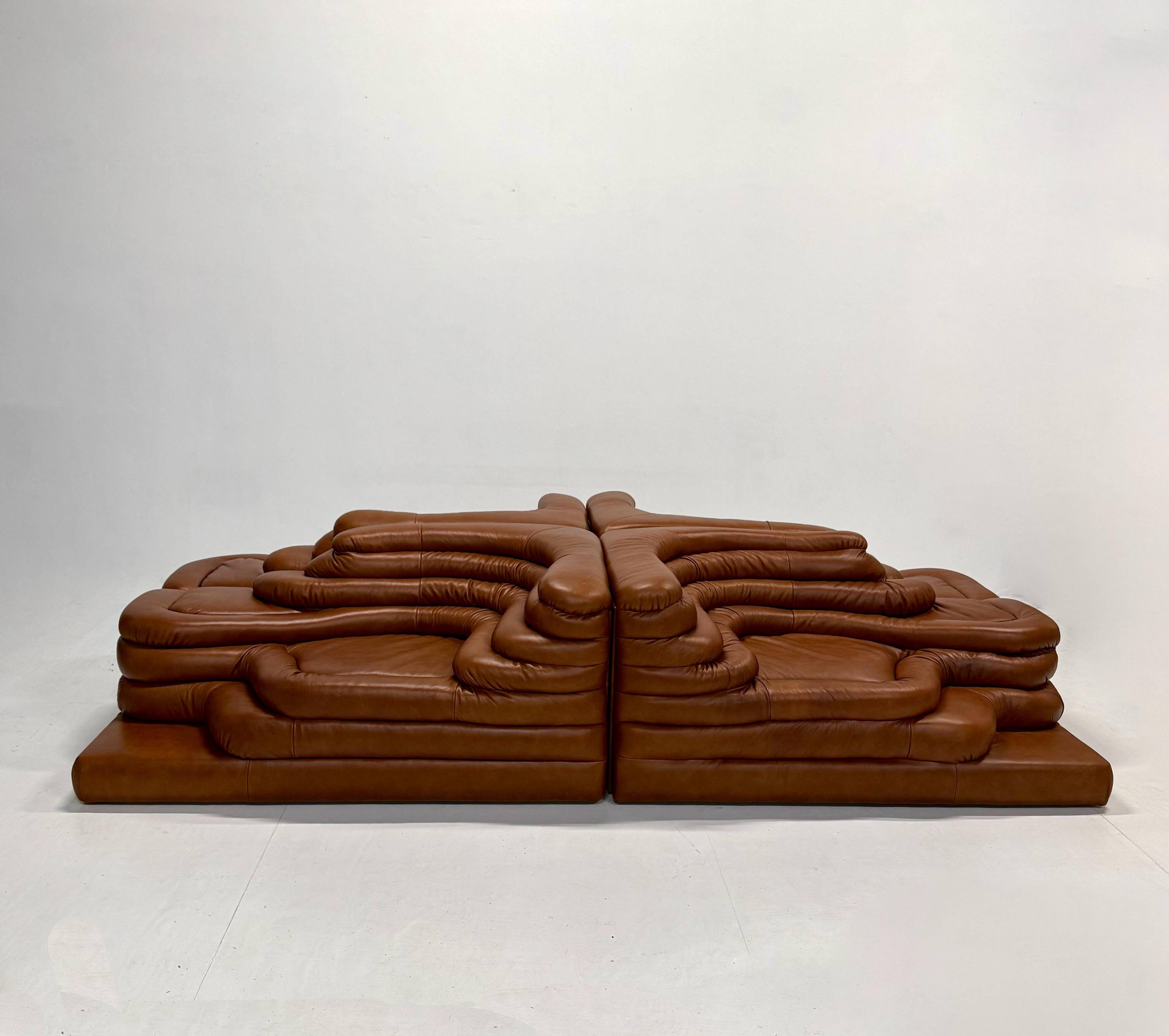 4-piece set de sede terrazza ds1025 by ubald klug in cognac leather