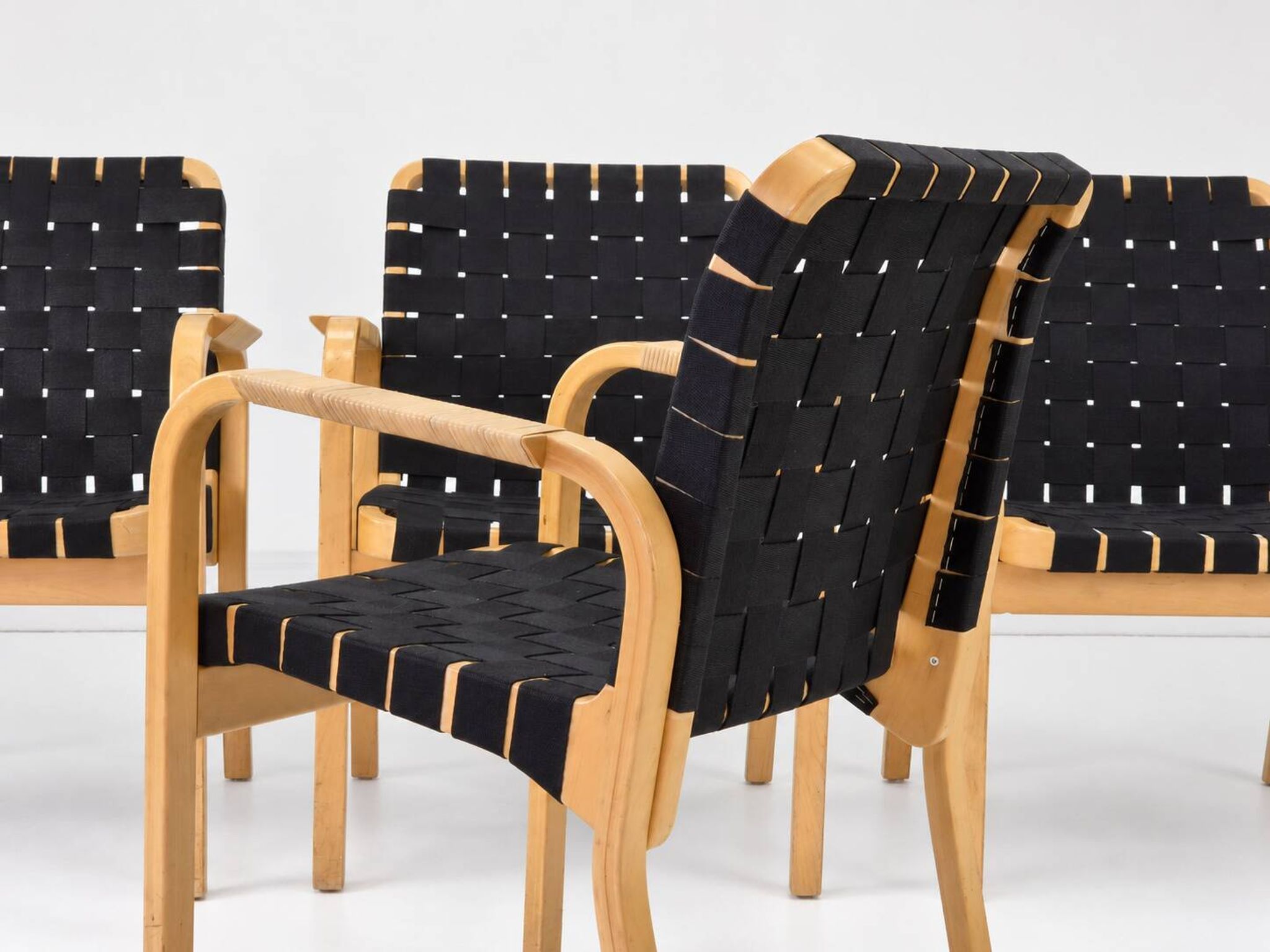 Model 45 Lounge Chairs by Alvar Aalto for Artek, 1970s, Set of 4