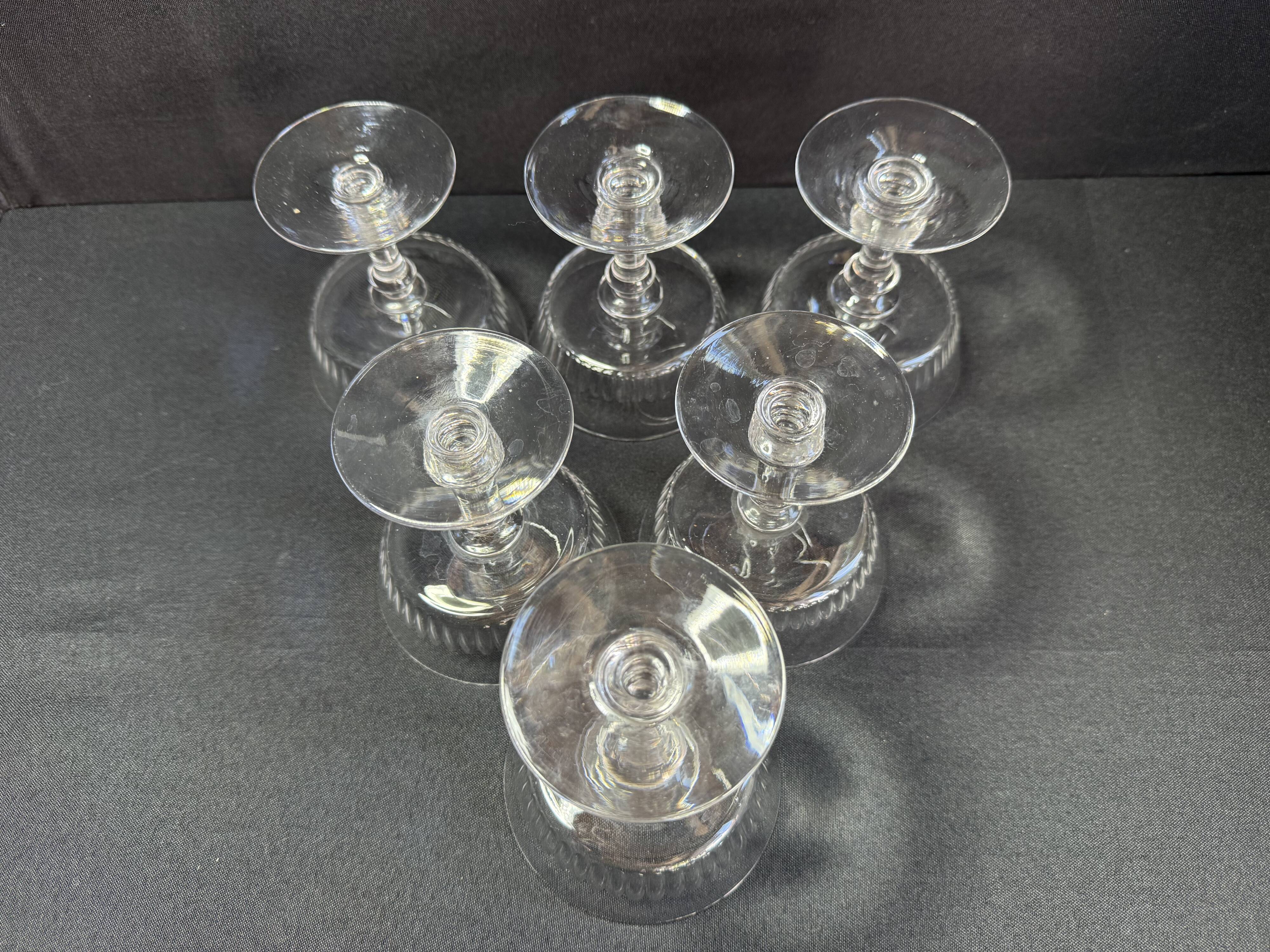 6 Baccarat coupes with small hollow stems