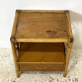 Vintage rattan bedside table 60's