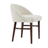 Beech Chair in Sheepskin Fabric, Denmark 1960