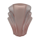 Vase in verre moulded rose art deco 18 cm