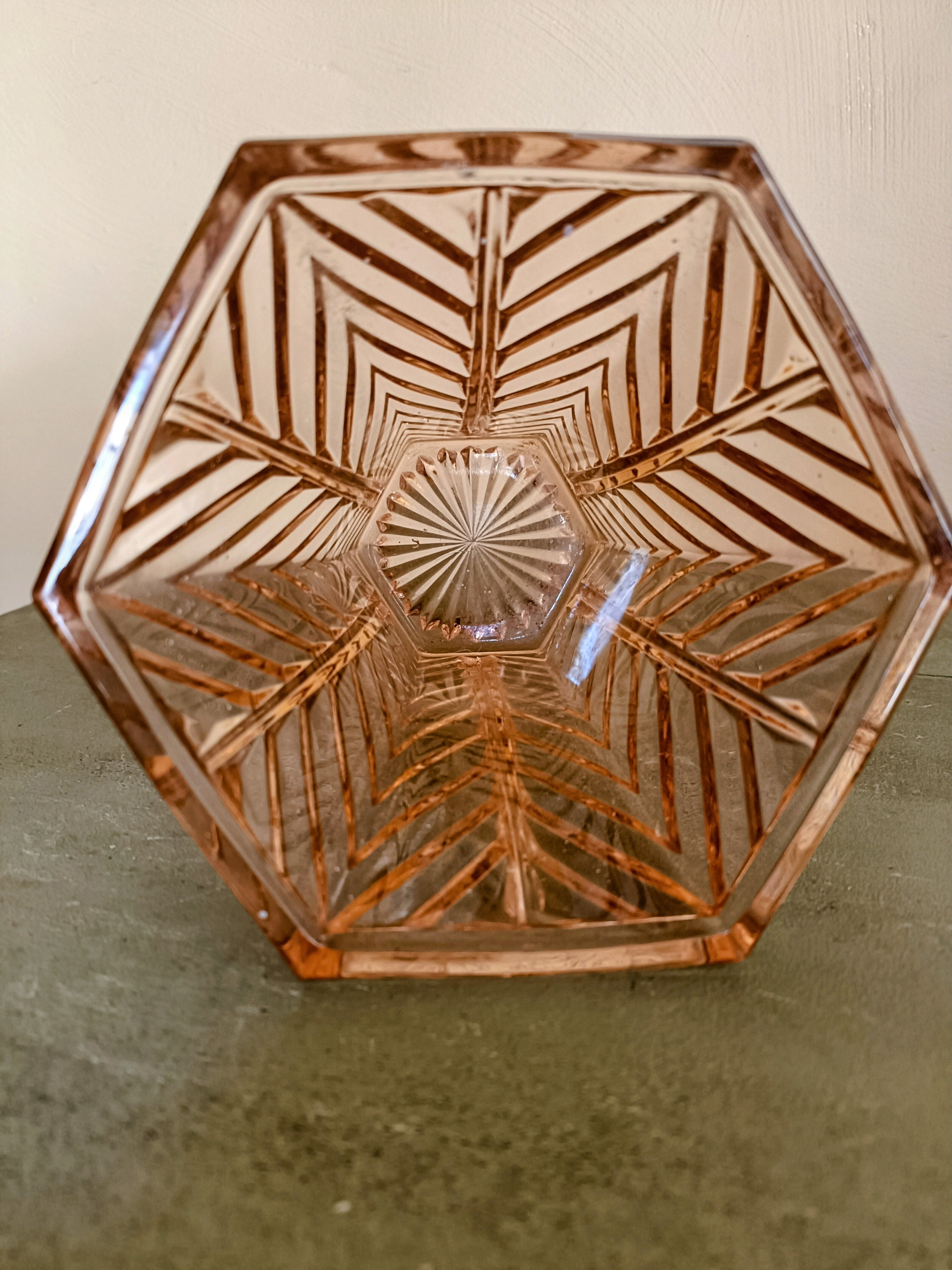Vase verre rose moulé Rosaline