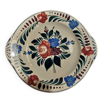 Round Sarreguemines earthenware serving dish late 19th century early 20th century