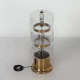 Large Floor Lamp of Mouth Blown Bubble Glass and Brass, 1970s