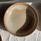 11 assiettes creuses artisanales vintage en grès mat