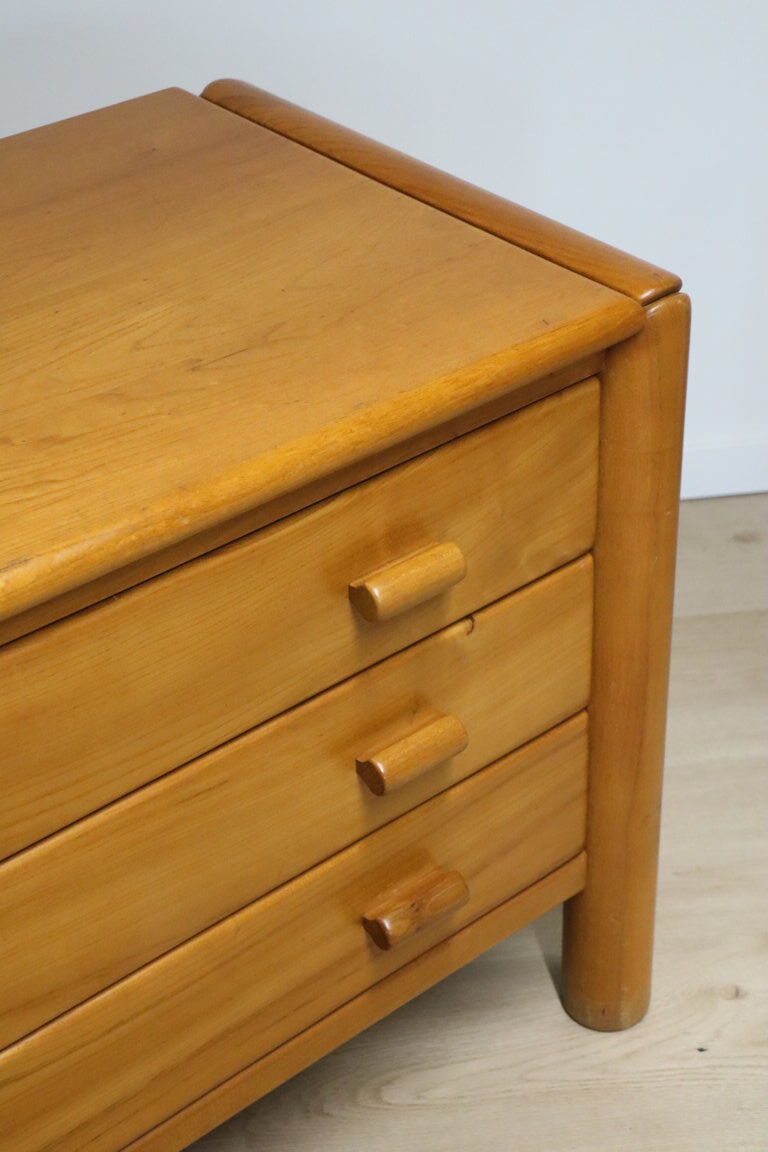 Commode vintage en orme massif, 1970