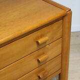 Vintage solid elm chest of drawers, 1970
