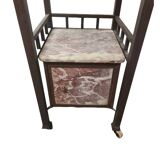 Antique French Bedside Table With Marble, late 1800s