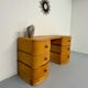 Old beech desk in art deco style with drawer, vintage 60s