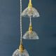 Vintage triple suspension lampshade in cut glass - tableware collection
