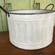 large round basin in vintage zinc