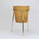 Carl Auböck II paper basket in raffia and brass, umbrella stand, 1950s