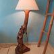 Vintage olive wood lamppost