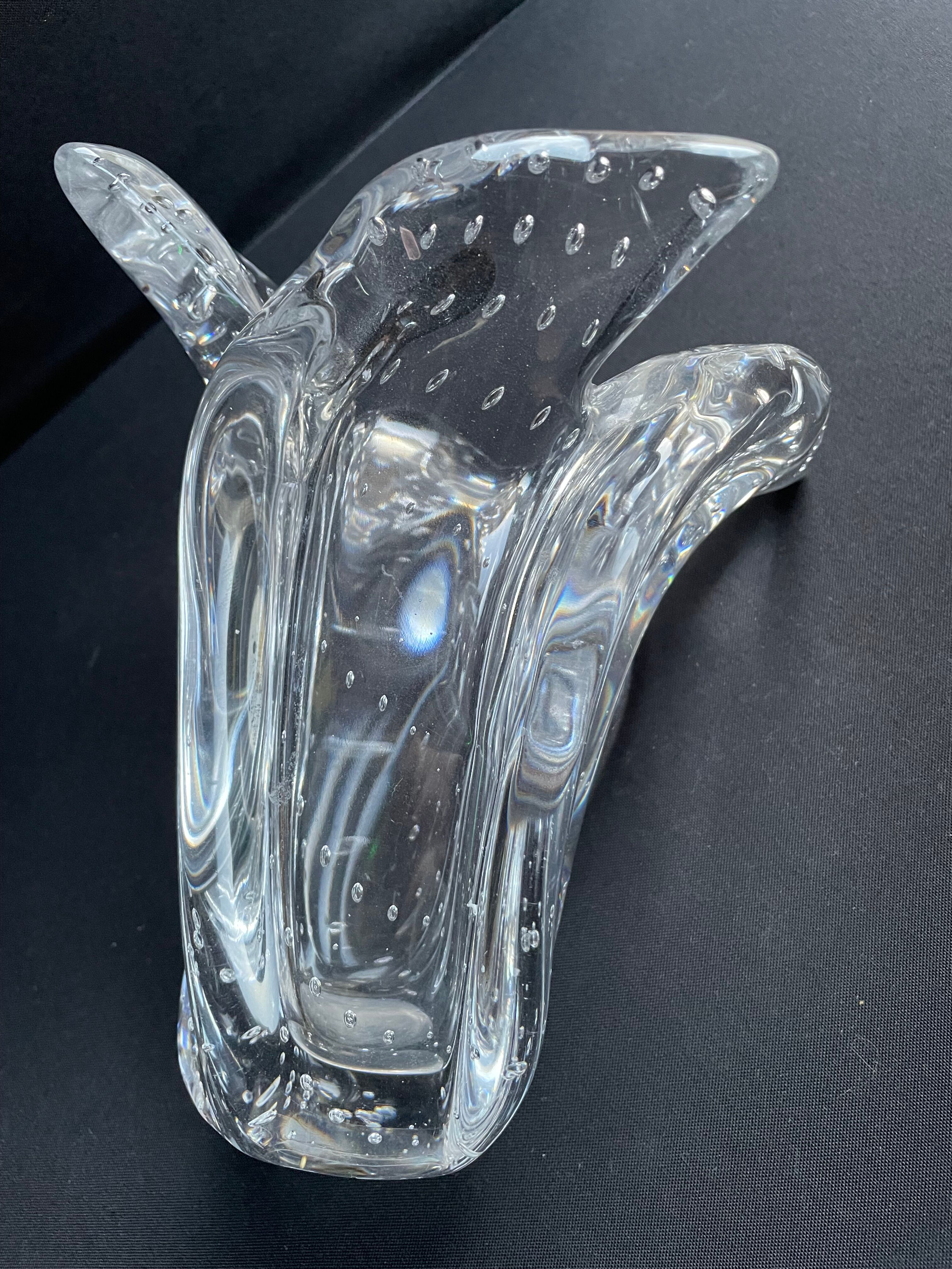 Schneider XXth bubbled crystal vase