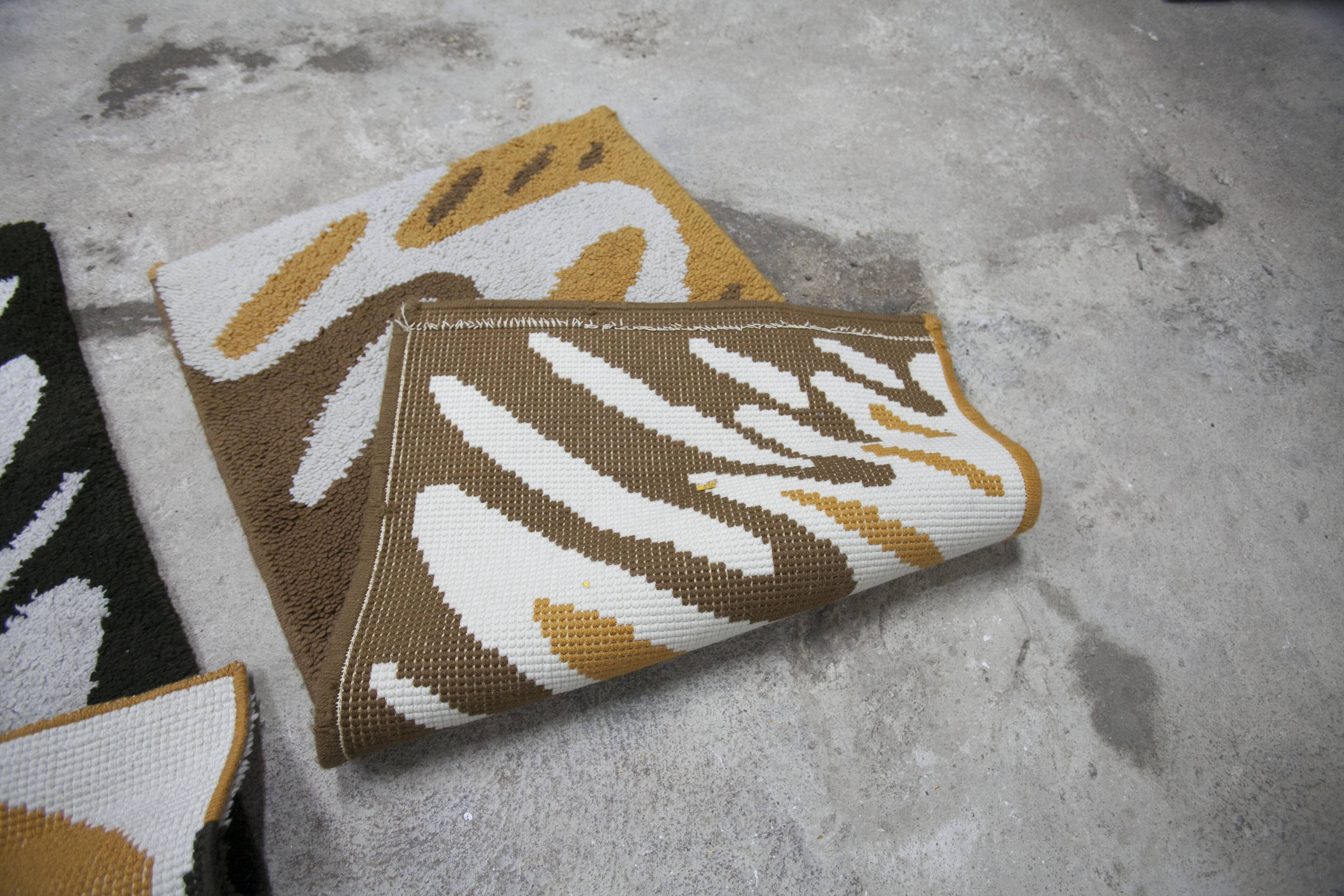 Pair of handmade 1970s wool bedspreads