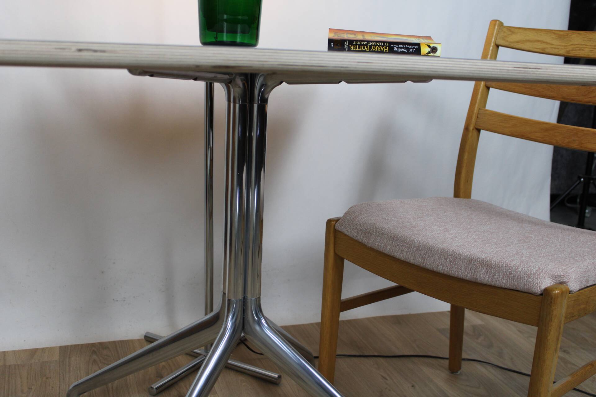 Vintage teak chair with pink top 1960 denmark