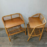Pair of rattan bedside tables