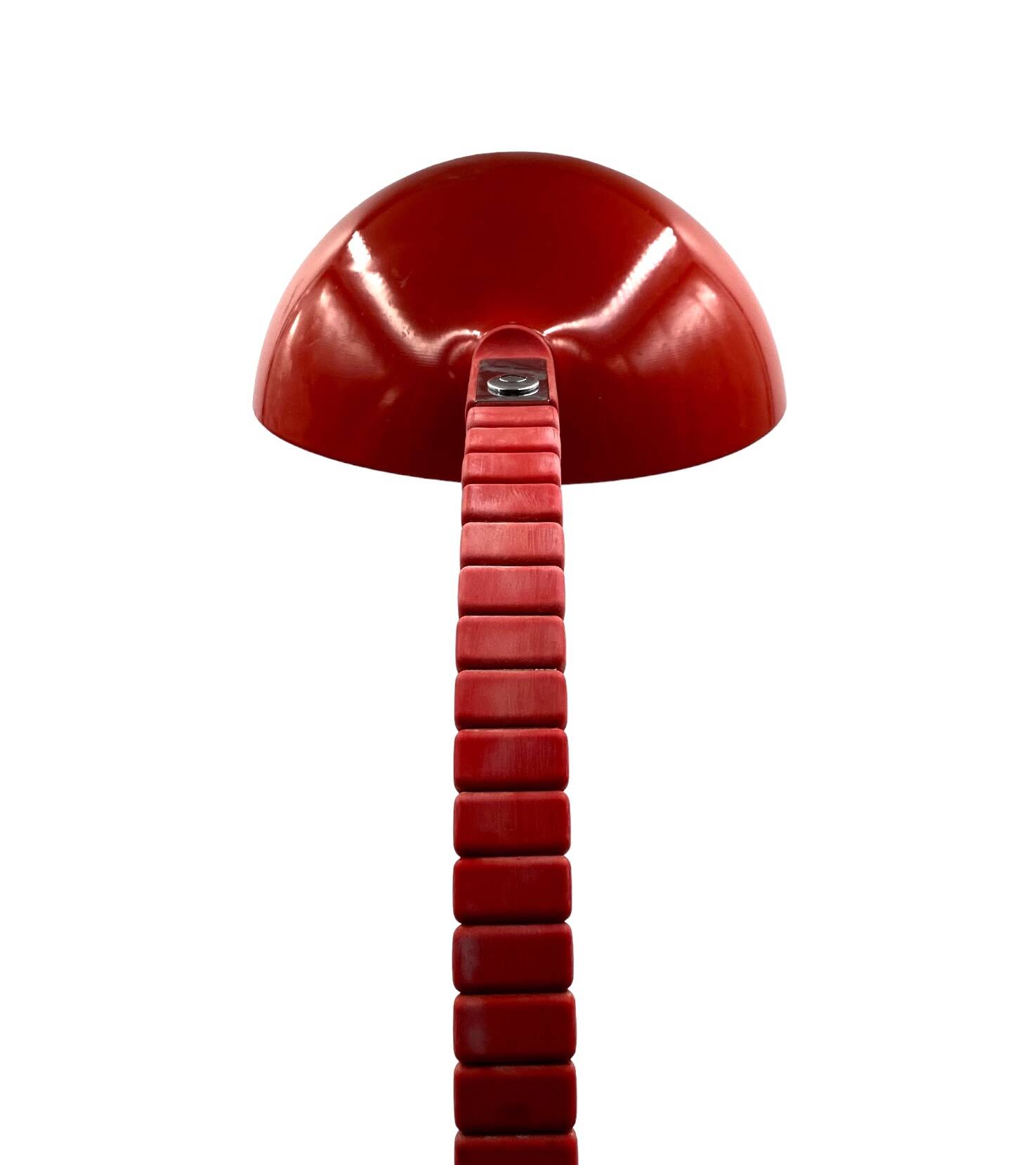 Elio Martinelli, Flex Calotta mod. 660 bright red table / desk lamp, Martinelli Luce Italy, 1972