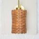 Organic Rattan & Brass Wall Sconce