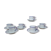 6 tasses Haviland Limoges pour Rochas filet bleu