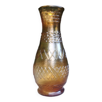 Vase en verre Empoli vintage années 70
