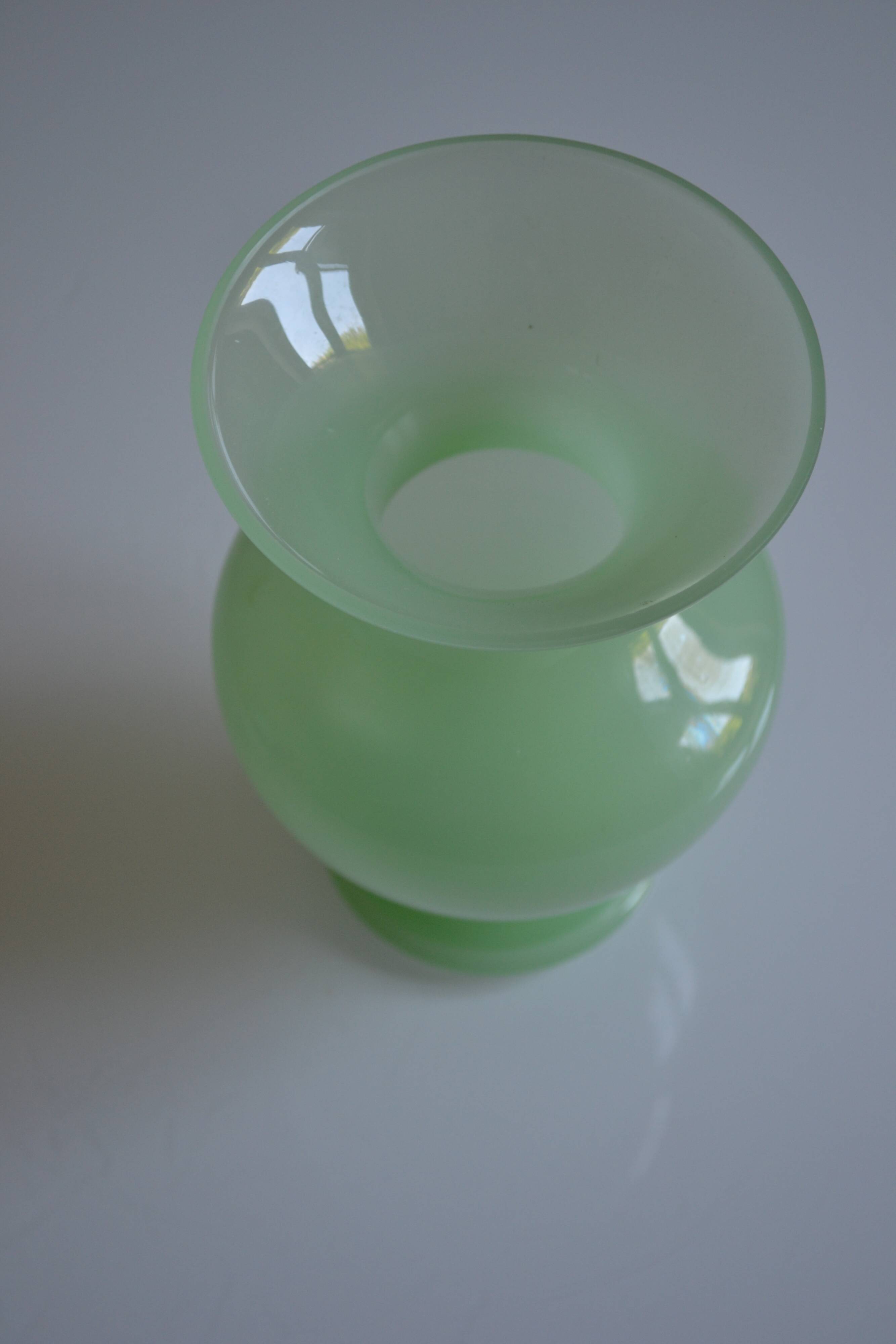 green opaline vase