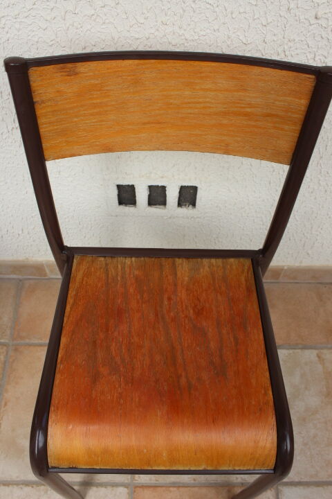 Lot de 4 chaises d'école Mullca 510 vintage
