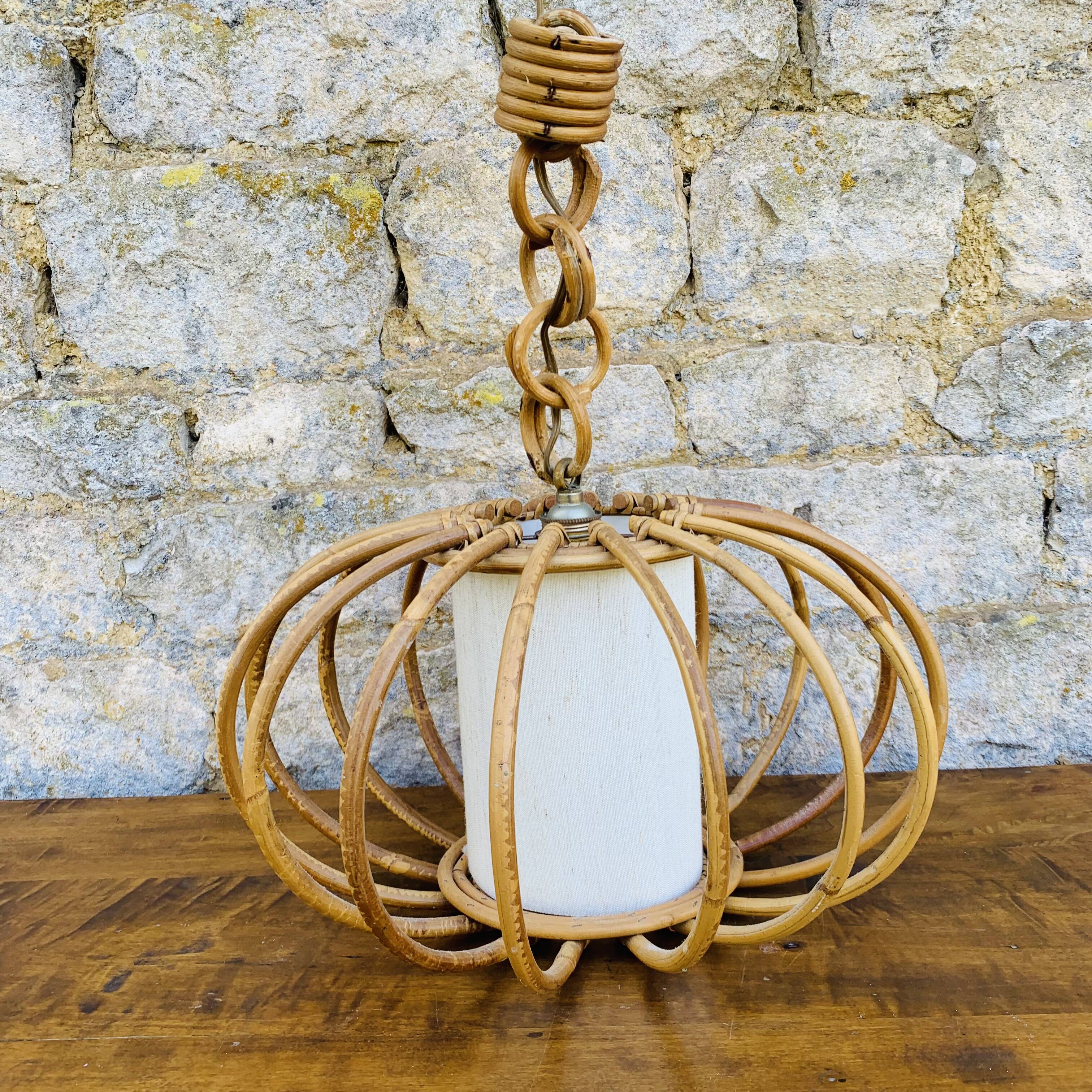 Vintage rattan pendant lamp
