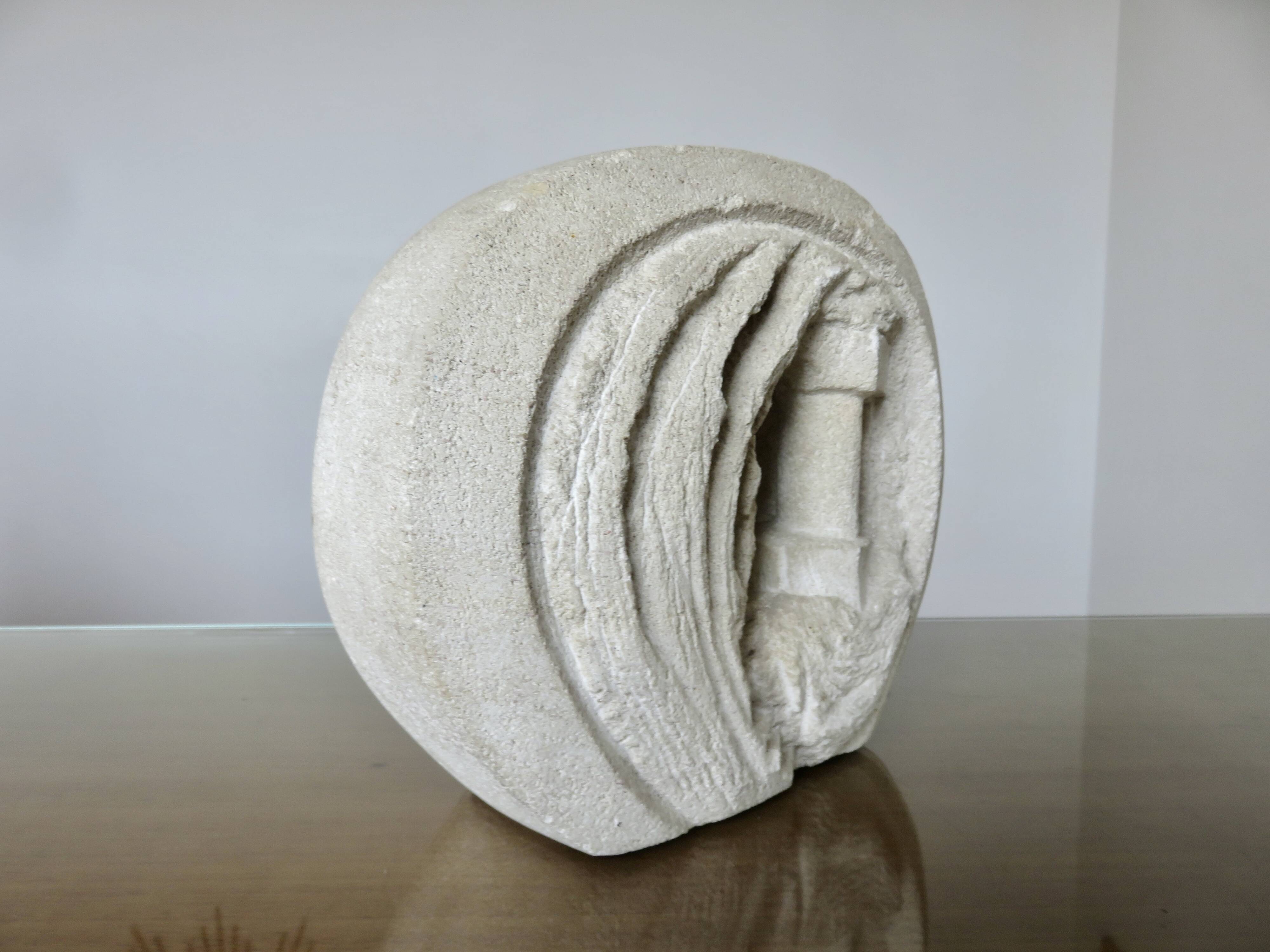 Stone sculpture lamp by Arsène Galisson, signed, 1980