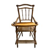 Ancienne chaise haute bébé ou poupée bambou début XXème