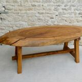 Solid wood coffee table, tree trunk