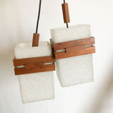 Suspension in perspex and teak