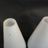 Lot of 2 ancient Scandinavian frosted glass chandelier globes